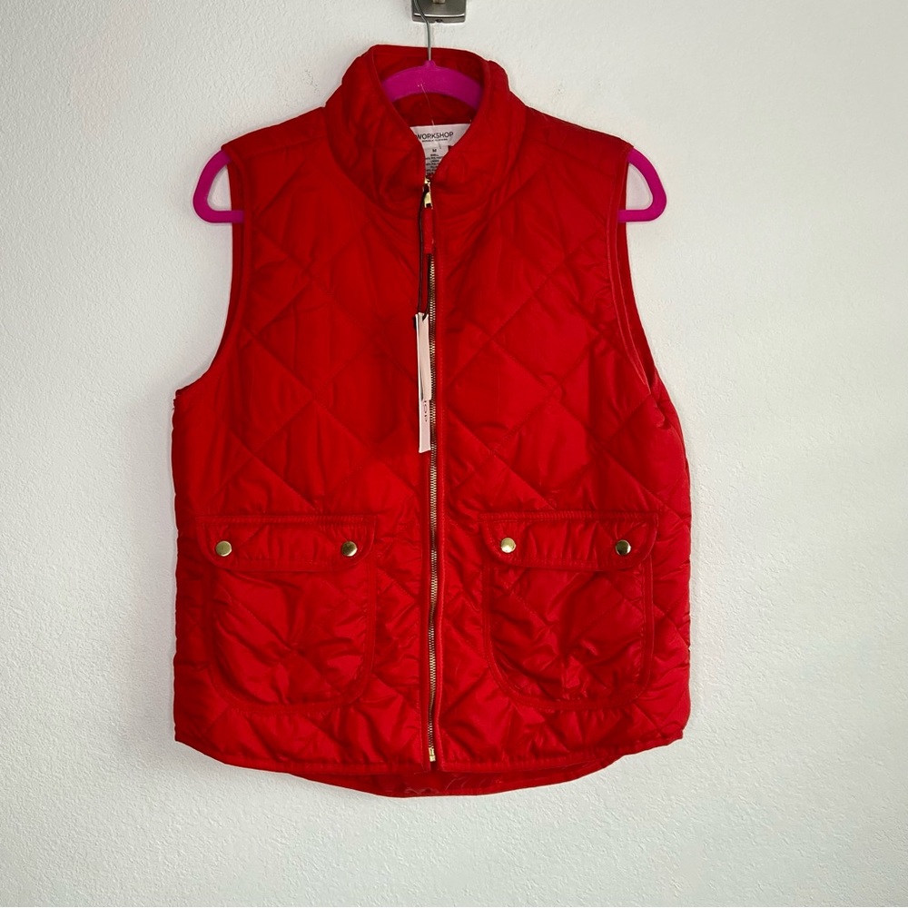 Workshop Republic Clothing Red Quilted Vest Size M NWT